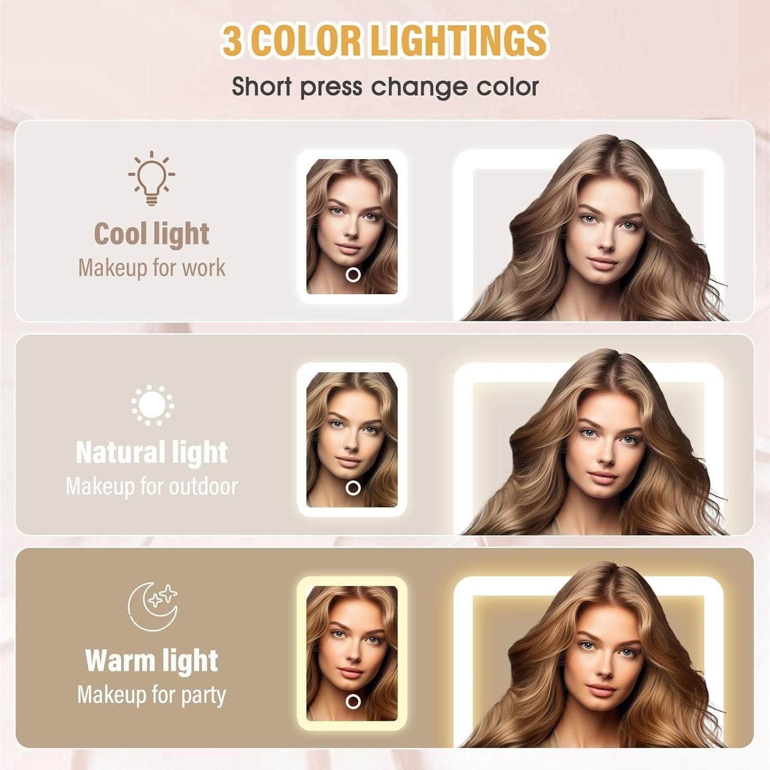 White Jewellery Box with LED Mirror